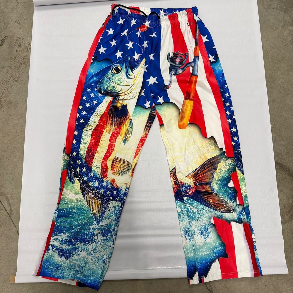 Men's American Flag Pants USA Stars & Stripes 4th of July Size Shown in Photos